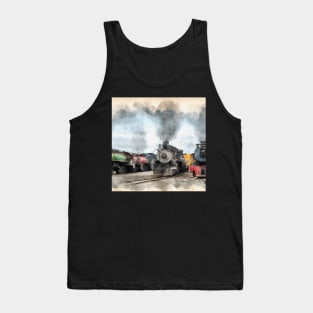 Watercolor of Steam Locomotive Tank Top